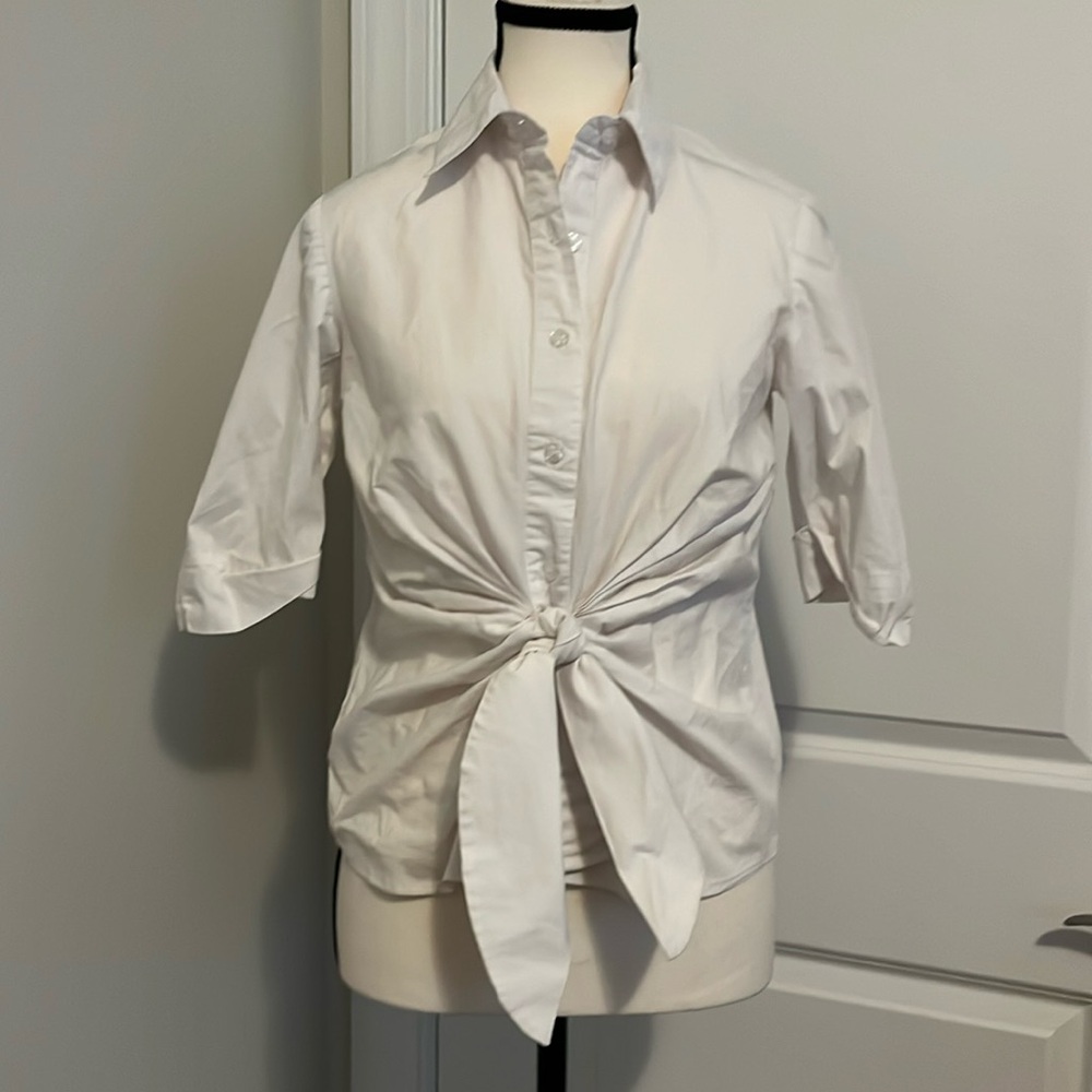 The Look Tie Front Button Down
